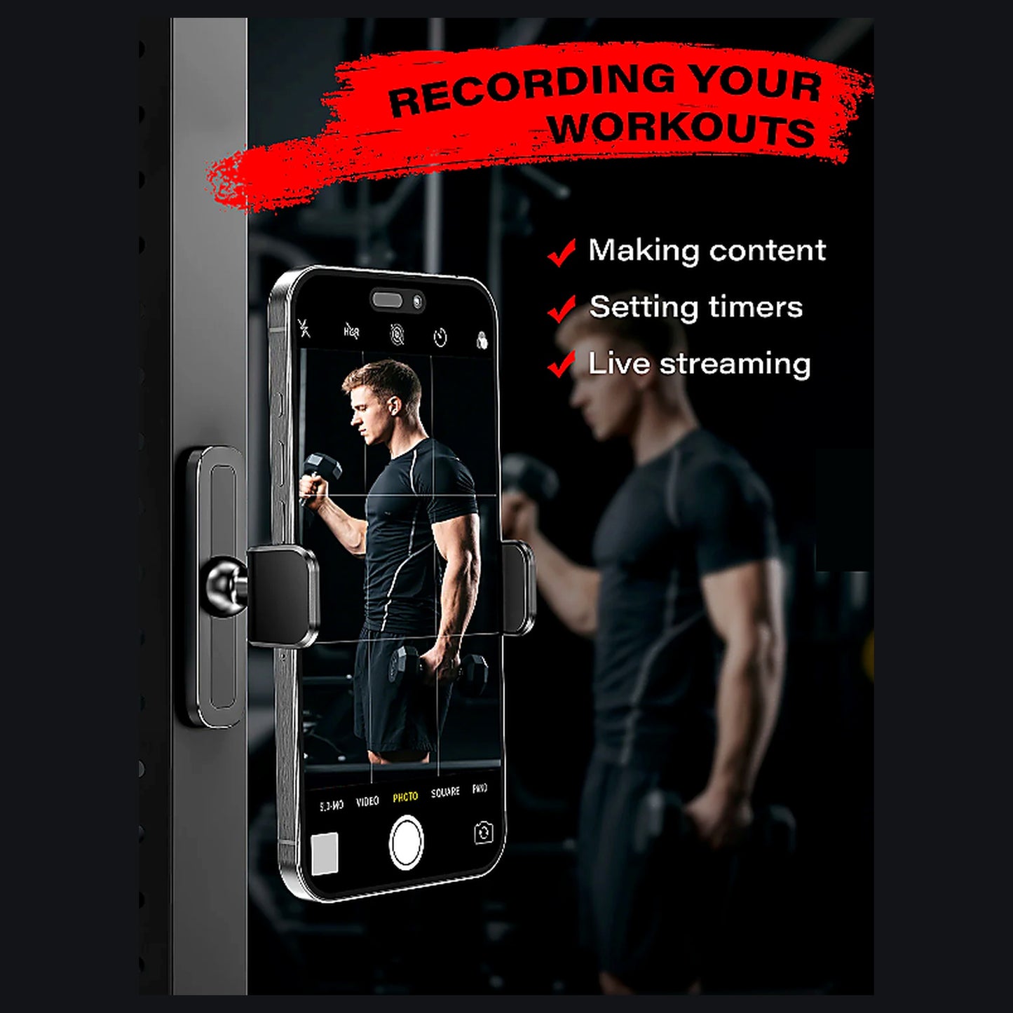 threesixviews MagMount 360 Magnetic Gym Phone Holder